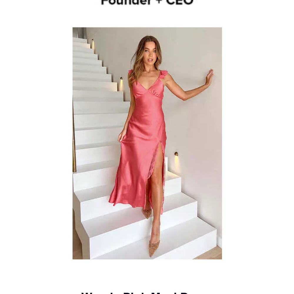 Elegant Pink Satin Slip Dress